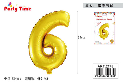 *35 CM PALLONCINO IN ALLUMINIO ORO 6