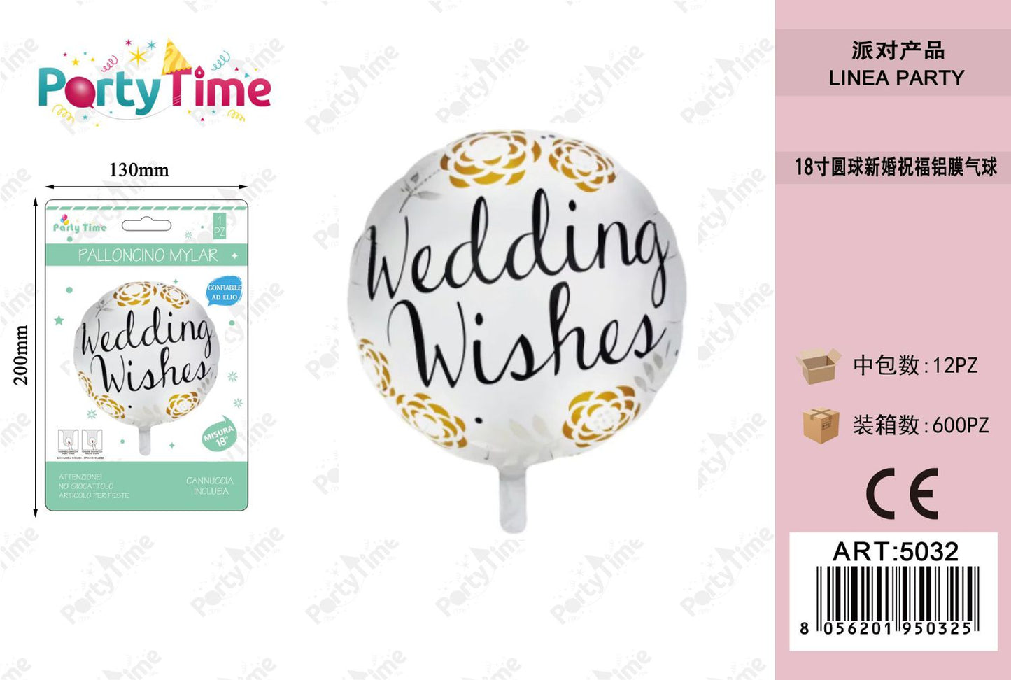 *SET DI PALLONCINI 'WEEDDING WISHES' BIANCA