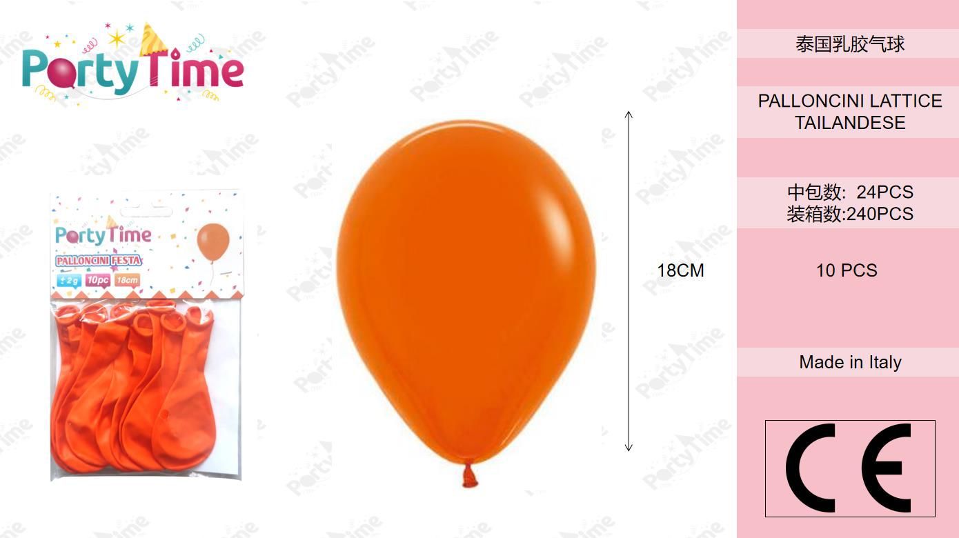 *Palloncino 7" 10pz Arancio