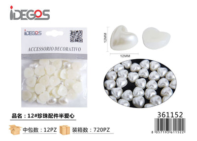 ACC/DECORATIVI A SEMICERCHIO DI PERLE BIANCO 12#