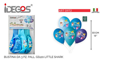 BUSTE PALLONCINI GOMMA GS120 LITTLE SHARK 3PZ