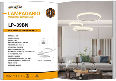 LAMPADARIO DA SOFFITTO /60W/4000K