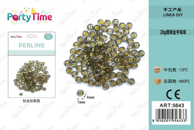 *perline trasparente e oro 4*7mm