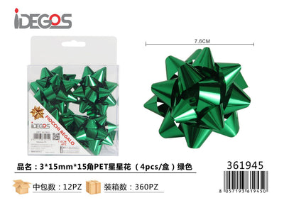 FIOCCO DA REGALO STELLE PET 3*15MM*15 4PZ