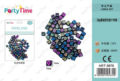 *perline 6*6mm colore misto