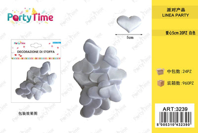 *PETALI DI ROSA A FORMA CUORE 5CM 20PZ BIANCO