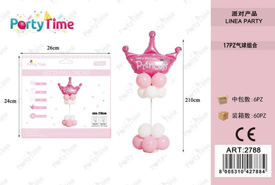 *set di palloncino 'happy birthday princess' rosa