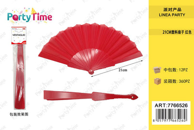 *ventaglio plastica 21cm rosso