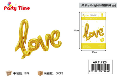 *palloncini mylar love 40" oro