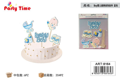 *decorazione torta baby boy blu 30*21*0.5cm