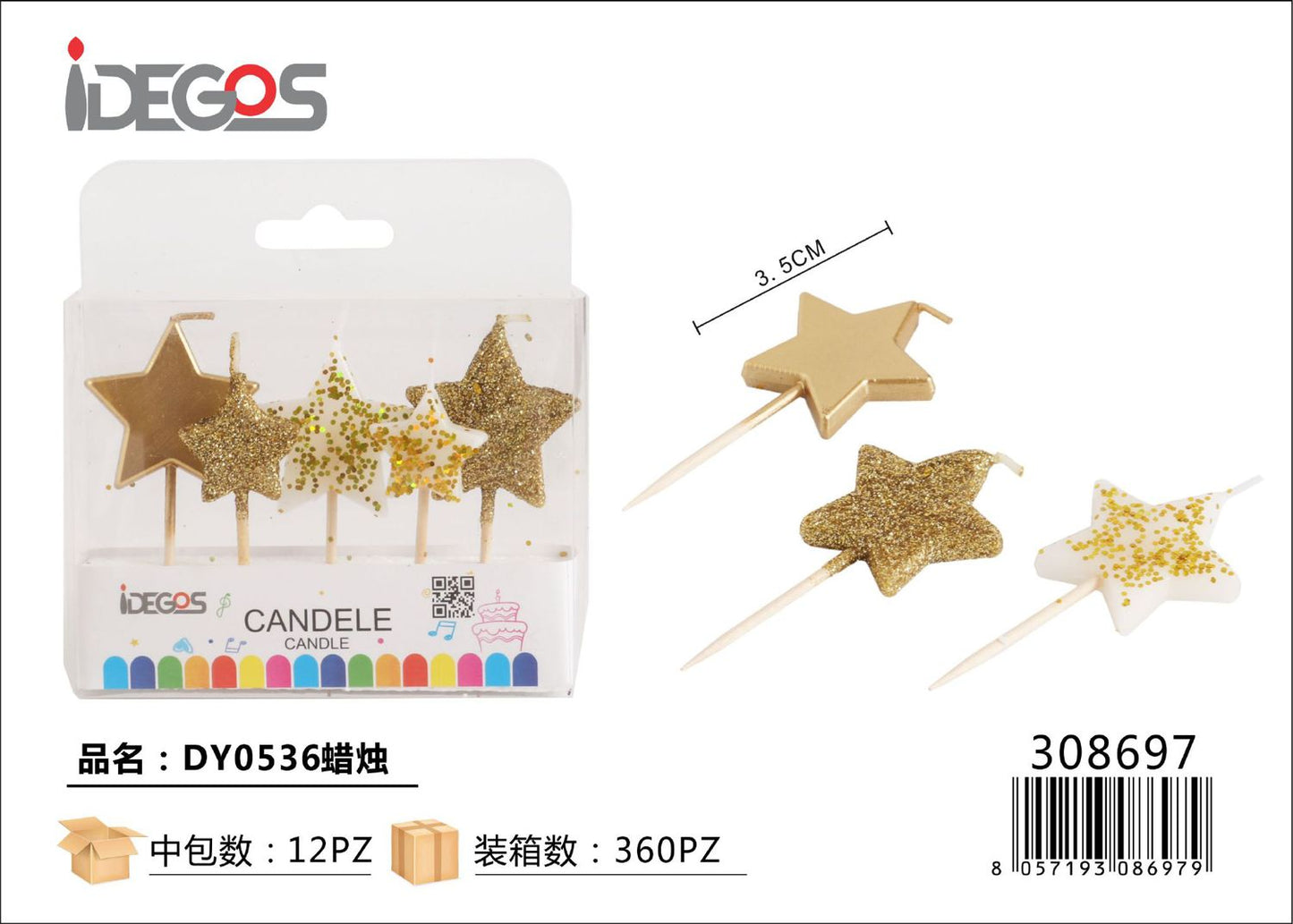 CANDELE STELLE ORO