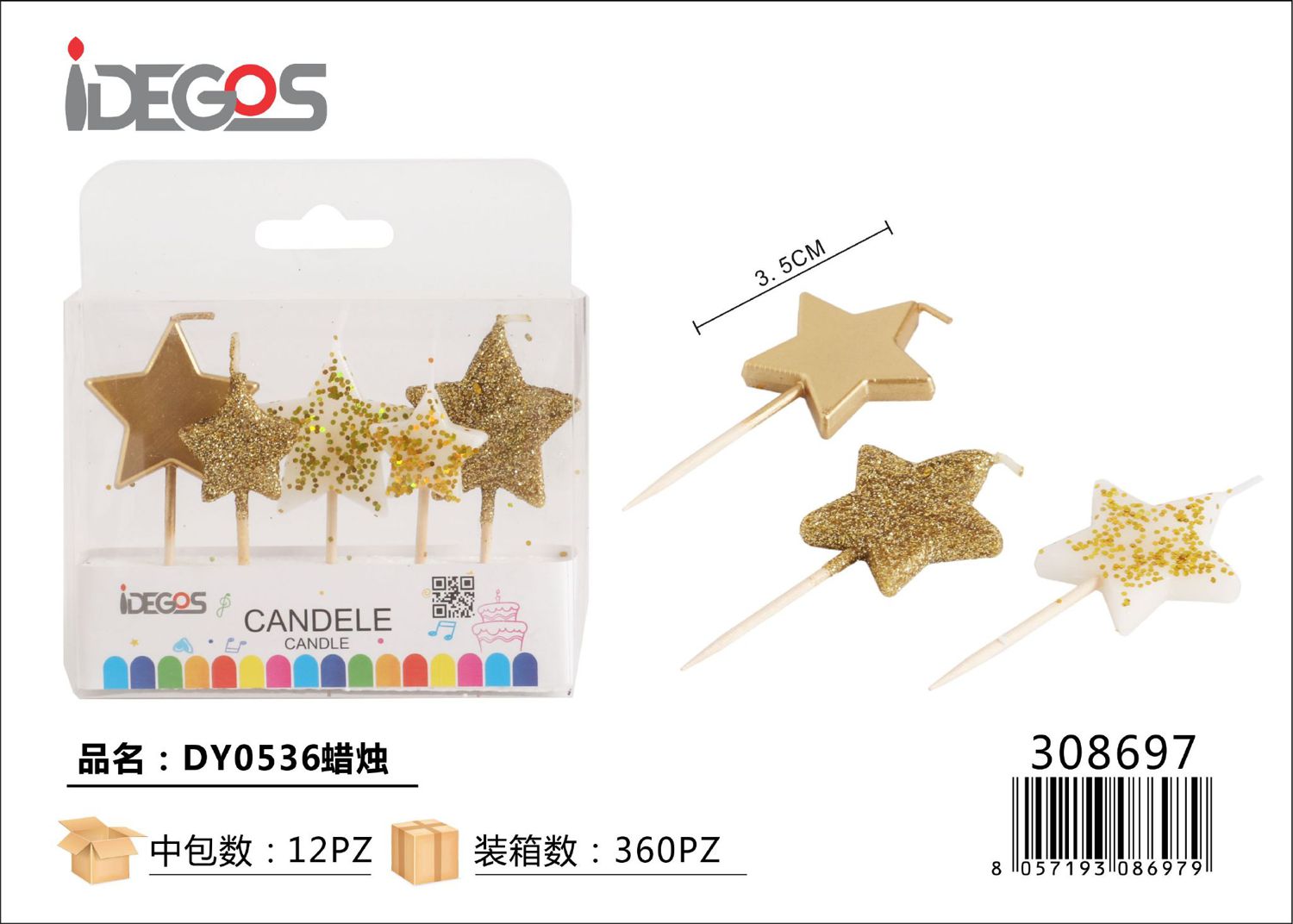 CANDELE STELLE ORO