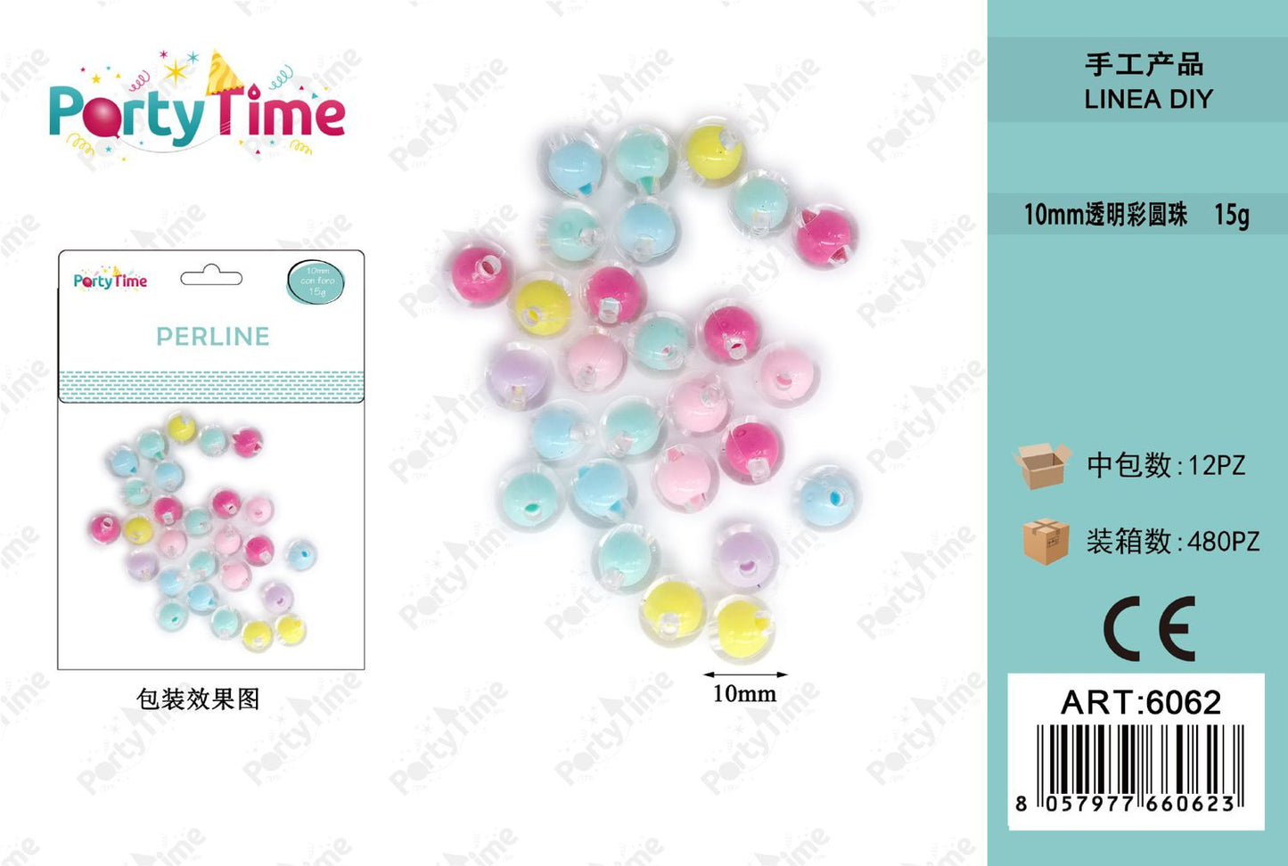 *PERLINE COLORE MISTO 10mm