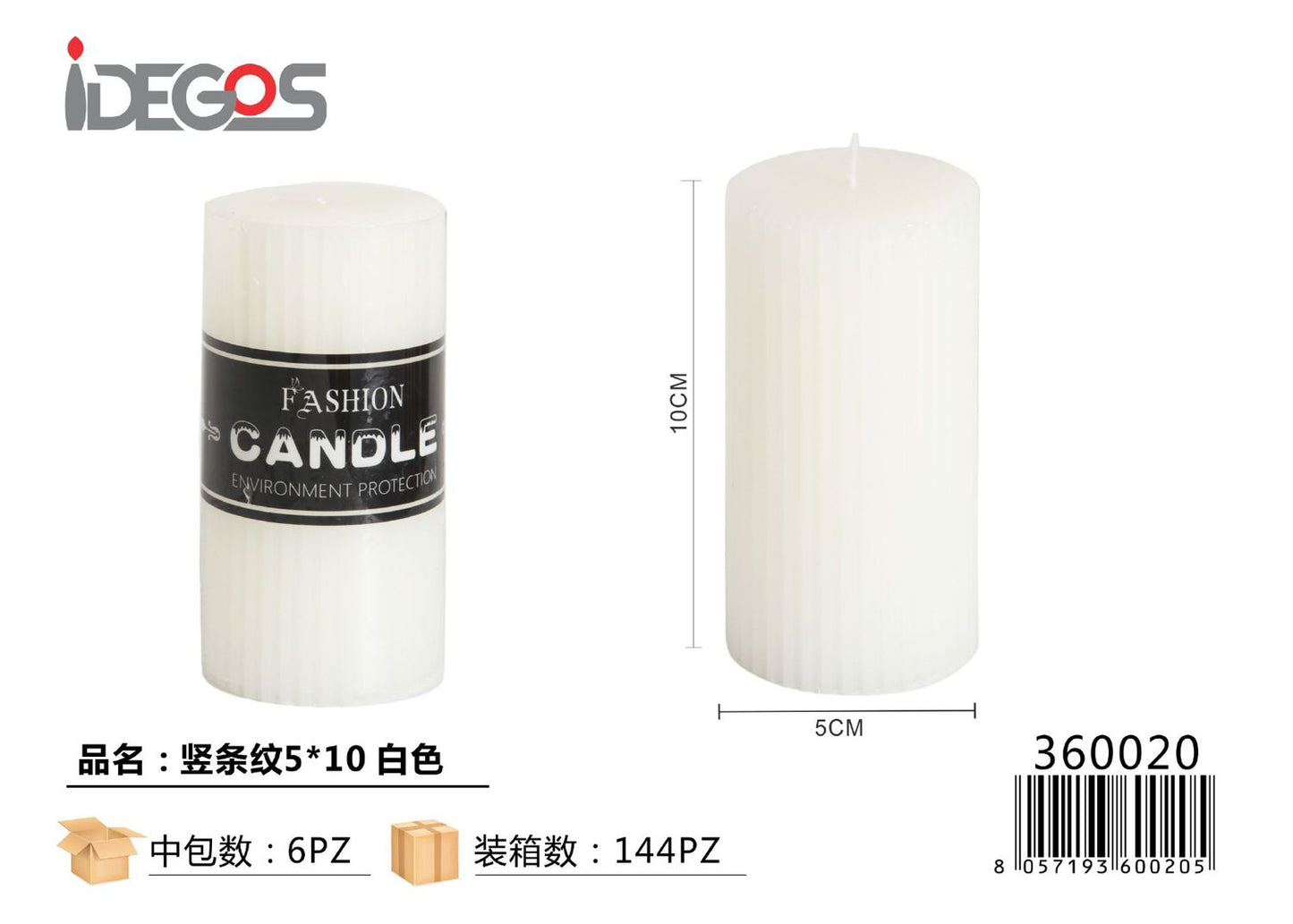 CANDELA BIANCO 5*10CM