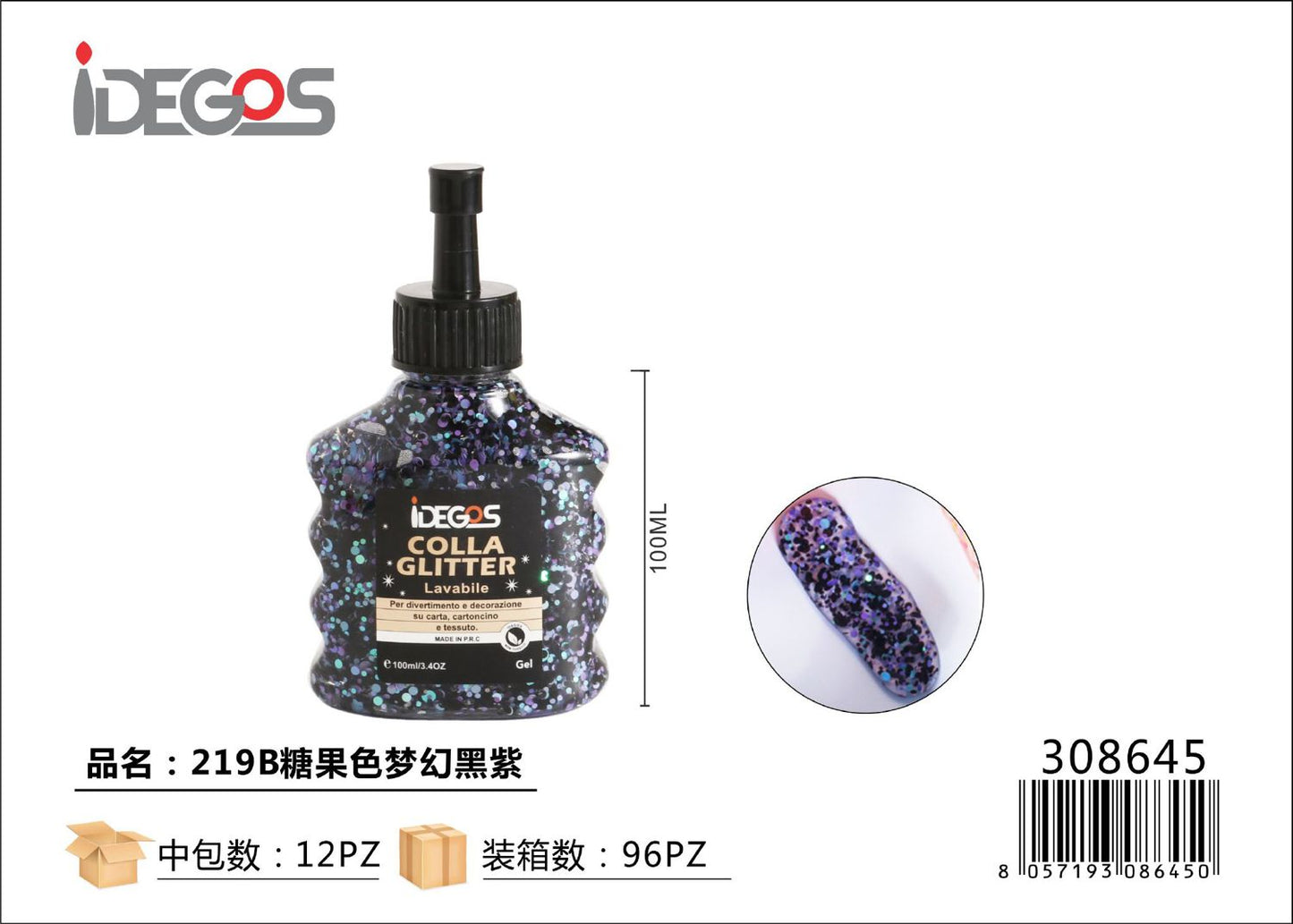 COLLA GLITTER NERO