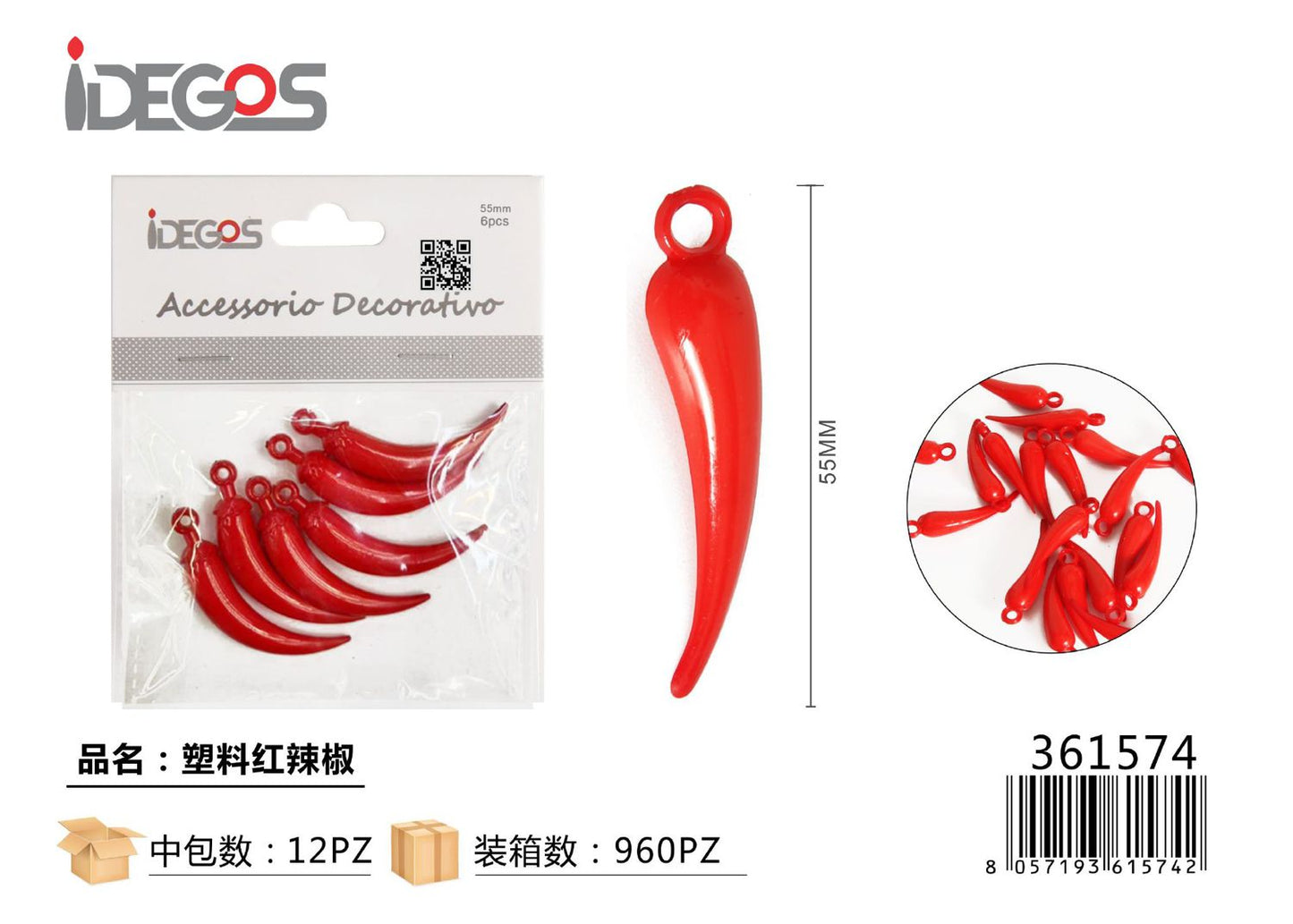 ACC/DECORATIVI A PEPERONCINI ROSSO