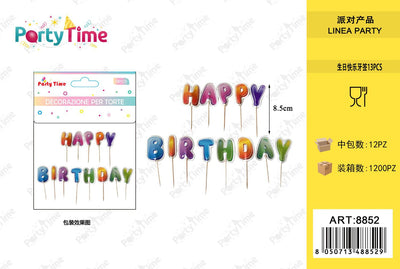 *DECORAZIONE PER TORTA HAPPY BIRTHDAY 12PCS