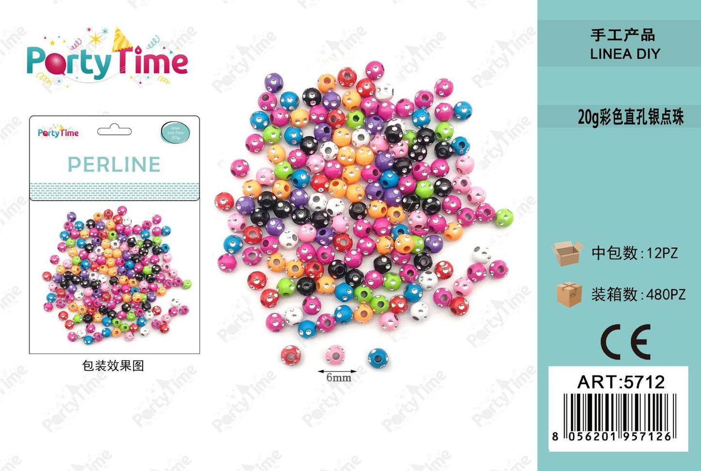 *perline colore misto 6mm