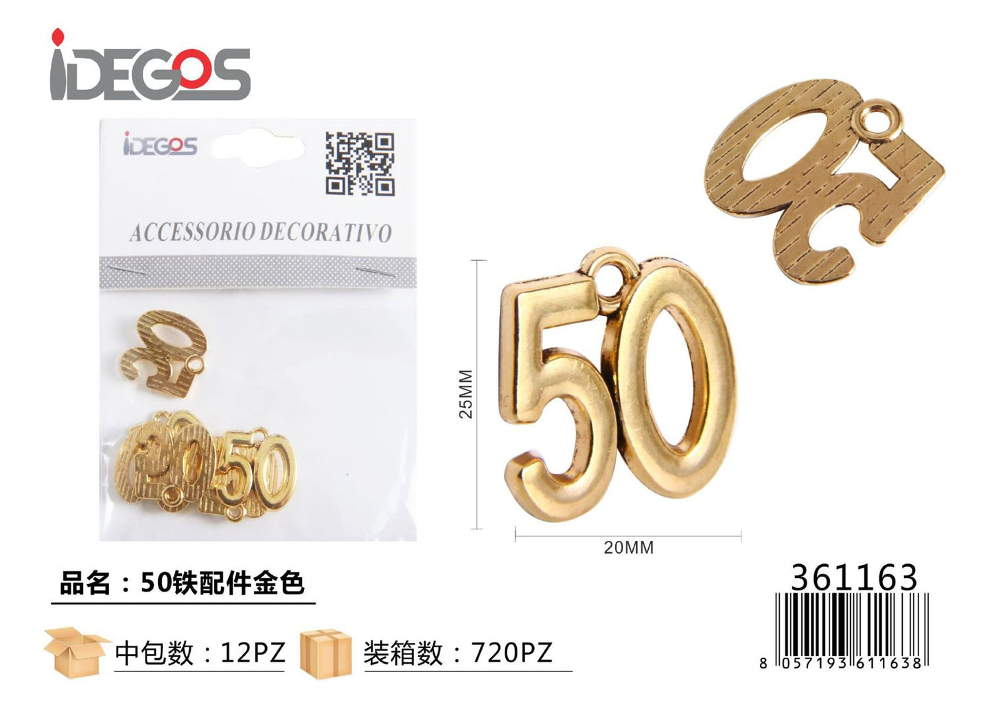 ACC/DECORATIVI A NUMERI 50 ORO