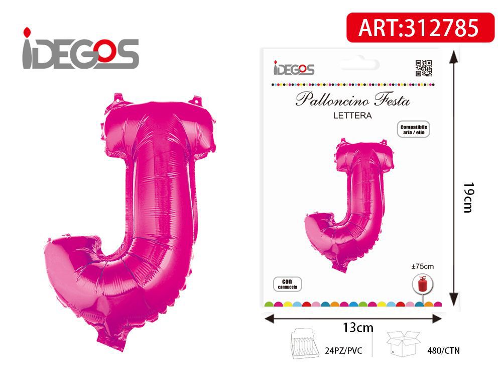 PALLONCINO 75CM ROSA LETTERE J