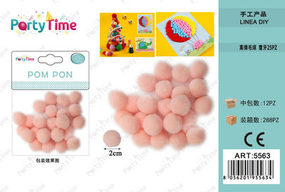 *POM PON 2CM 25PZ BIANCA