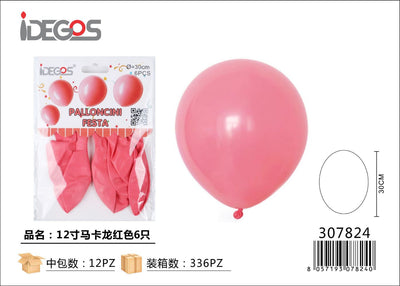 PALLONCINI IN LATTICE COLORE PASTELLO ROSSO 6PZ