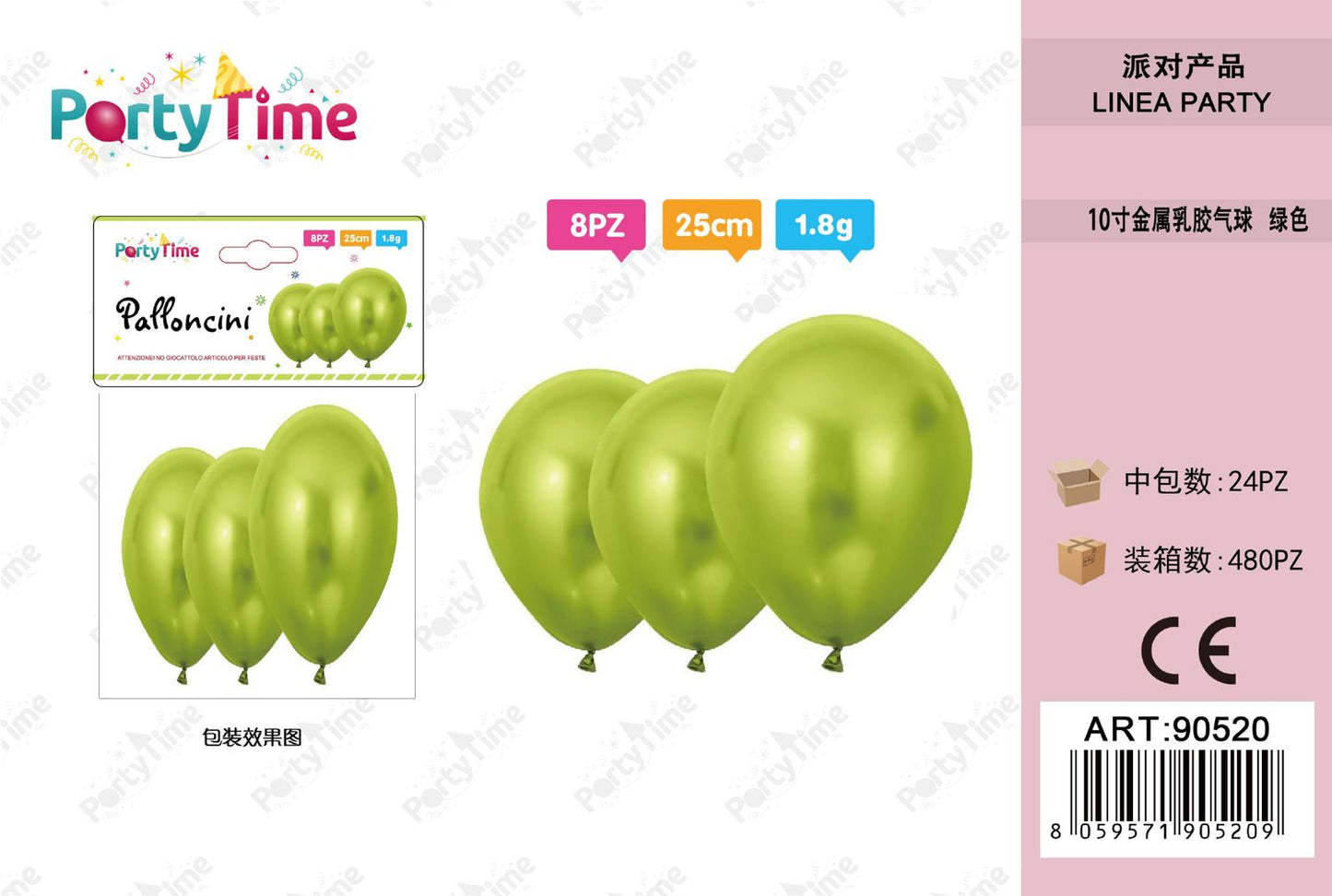 *PALLONCINI 1.5G 9" VERDE