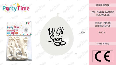 *Palloncino G90 5pz Oggi Sposi Bianco