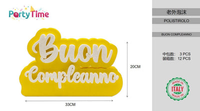 LOGO BUON COMPLEANNO GIALLO/BIANCO