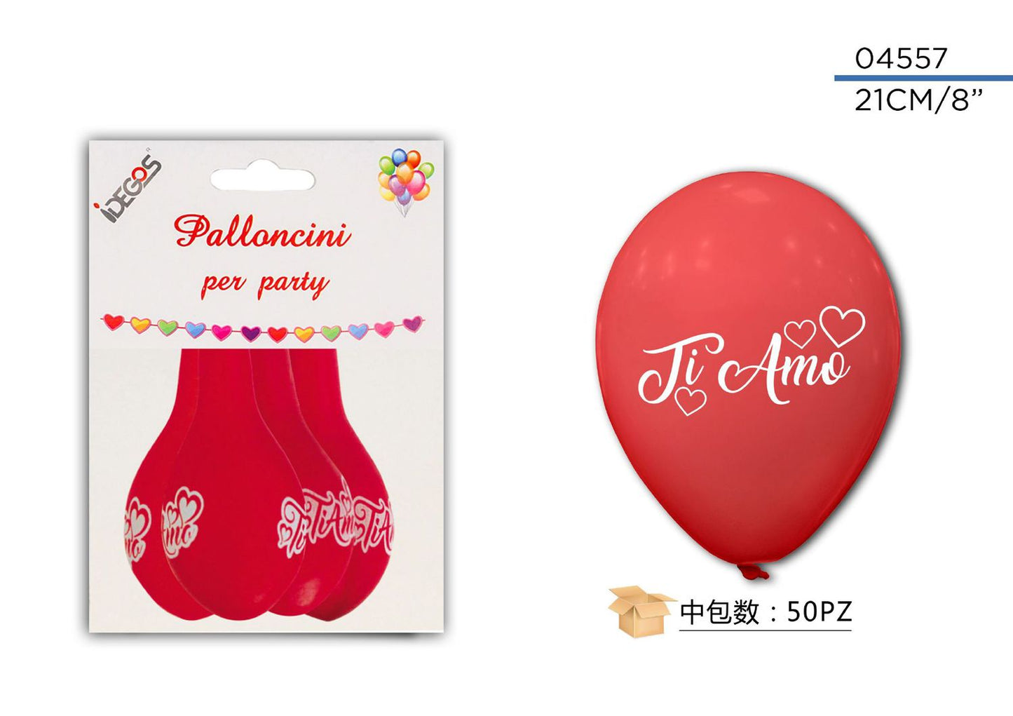 PALLONCINO ROSSO/TI AMO 4PZ