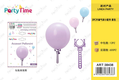 *ACCESSORI PER PALLONCINI 3PZ VIOLA