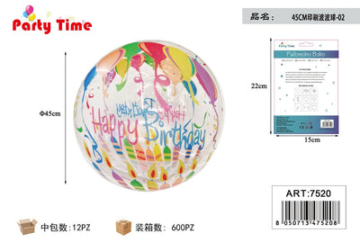 *45CM PALLONCINO BOBO HAPPY BIRTHDAY