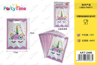 *BUSTA REGALO unicorn 10pz