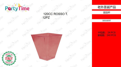 COPPETTA QUADRO 120CC ROSSO T. 12PZ