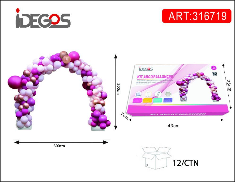 KIT ARCO PALLONCINI ROSA E FUCSIA