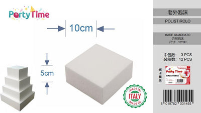 BASE QUADRATA DIAMETRO 10 CM H 5 CM