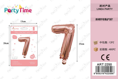 *35CM PALLONCINO ALLUMINIO ORO ROSA 7