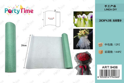 *28CM*4.5 rotolo di organza verde chiaro