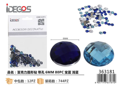 ACC/DECORATIVI CRISTALI BLU 6MM 80PZ