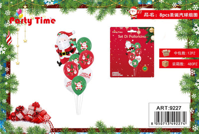 *SET DI PALLONCINO BABBO NATALE COLORE MISTO 8PZ