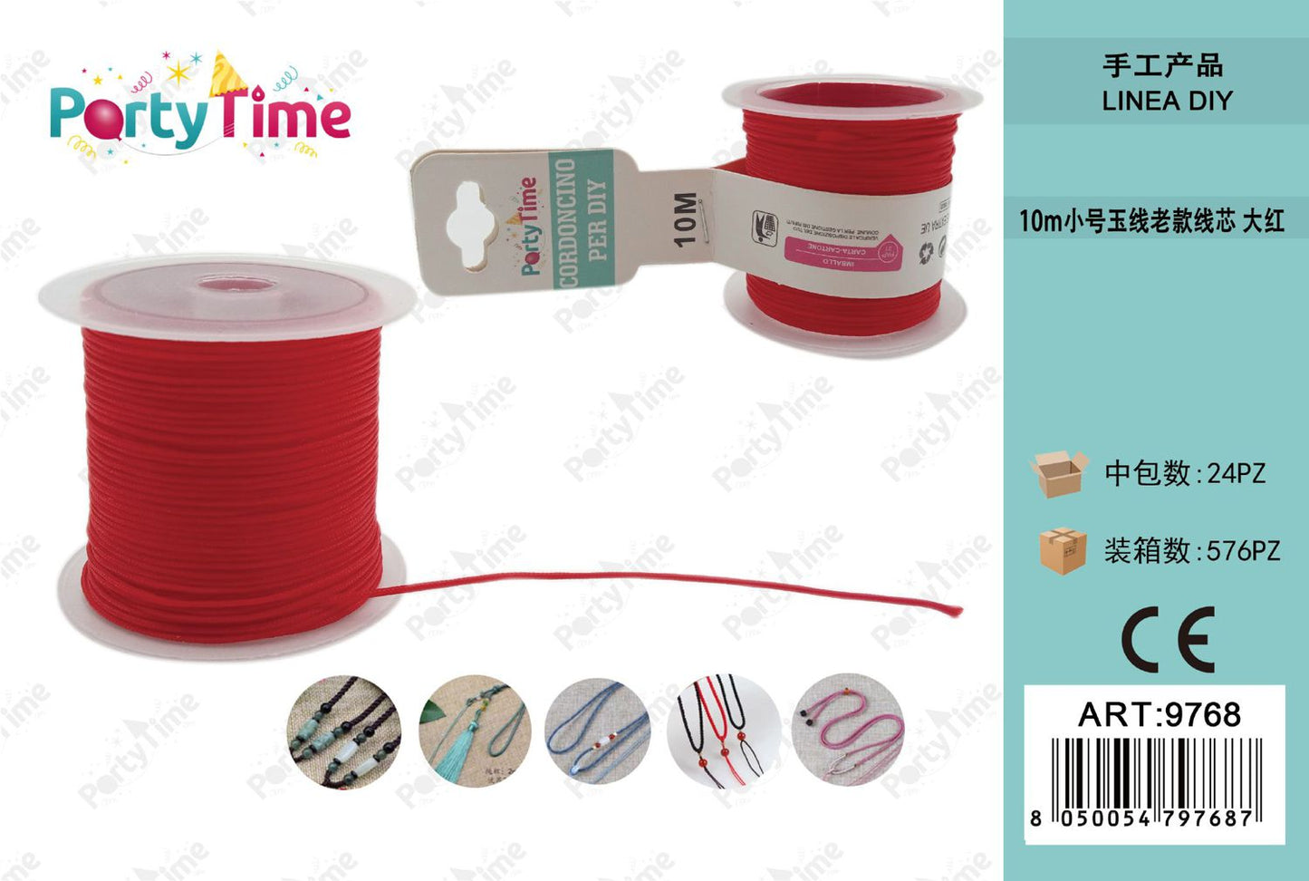 *CORDONCINO PER DIY 10m ROSSO